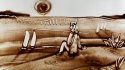 2009 - Live sand painting, Bahrain, performance