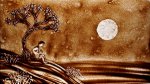 2011 : : Dessin sur sable, pour émission TV, Dancing on Ice {JPEG}