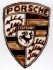 Logo Porsche, dessin sur sable